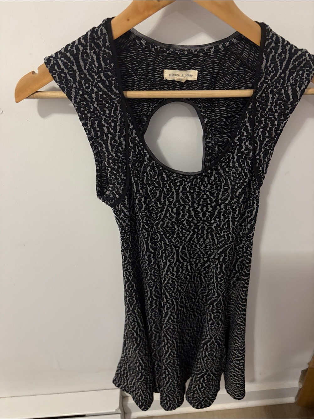 silence + noise Black and Gray Patterned Racerback Tank
